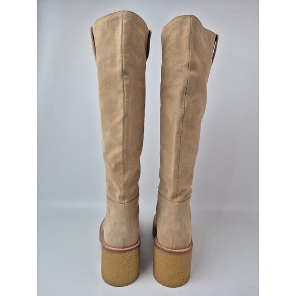 Stuart Weitzman Women's Sand Montana Slouch Suede Boots Size 8.5 - Picture 6 of 8